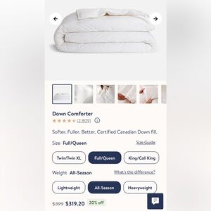 Brooklinen Season Down Comforter - Full/Queen